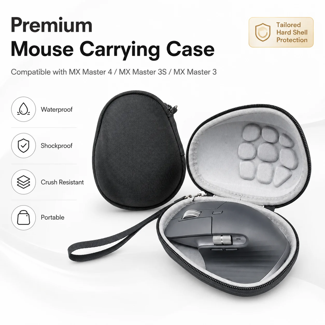 Maus-Reiseetui für Logitech MX Master 4 3S 3 Kabellose Bluetooth-Maus Tragbare Hartschalen-Schutztasche