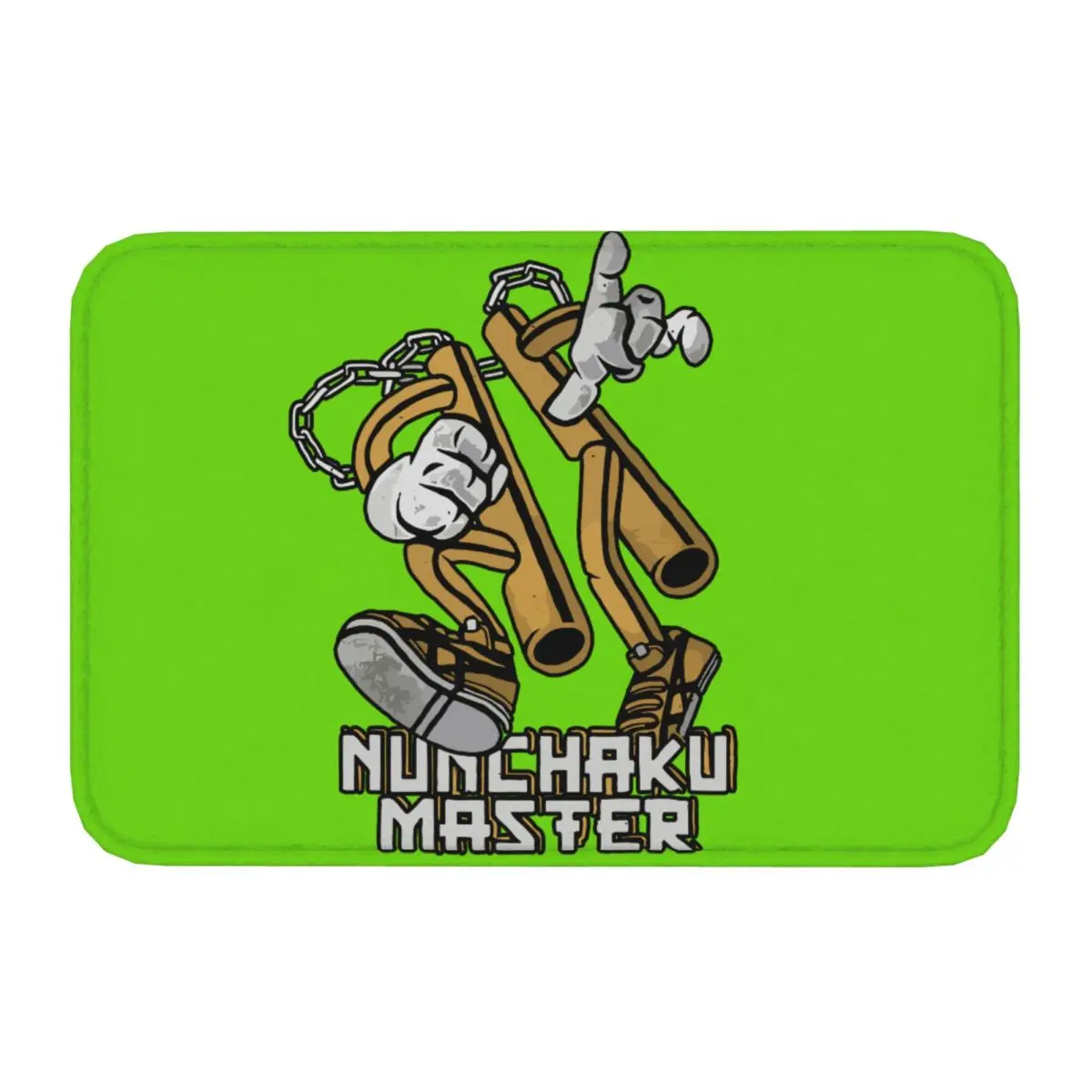 Cartoon Nunchaku Front Door Mat Anti-Slip Outdoor Quick Dry Doormat Floor Bathroom Entrance Rug Carpet