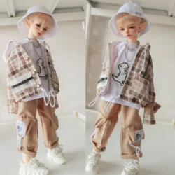 BJD doll clothes set suitable for 1/4 1/6 size bjd boy clothes cute cartoon suit jacket 1/4 1/6 doll accessories (five points)
