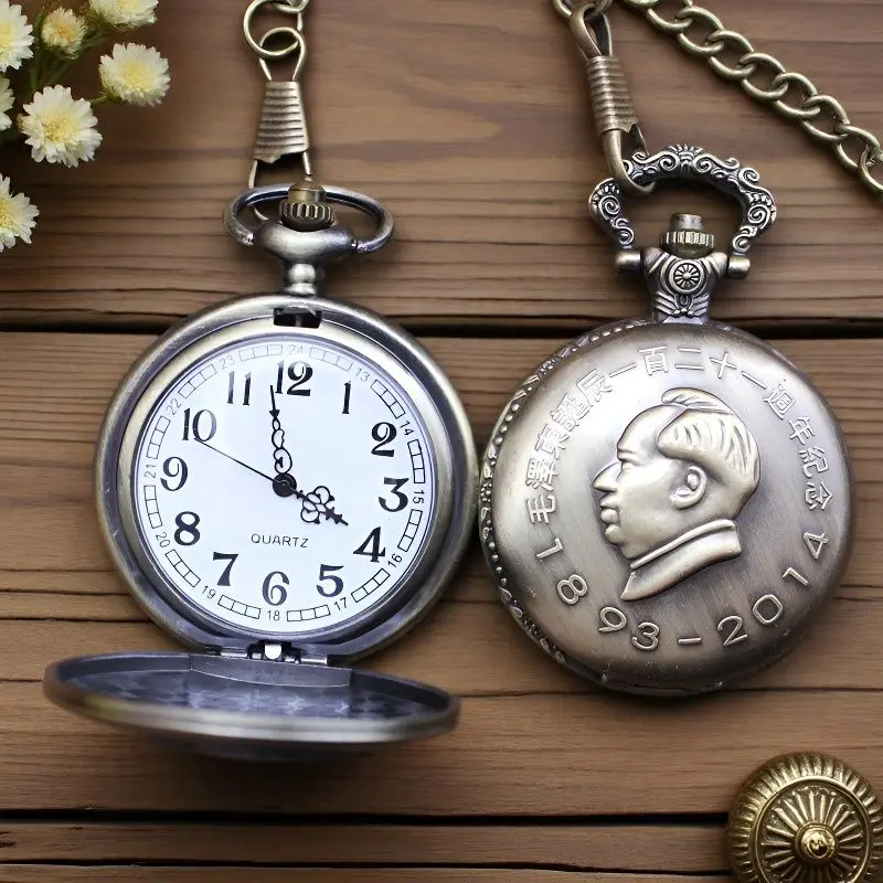 الصين الهدايا التذكارية الجد العتيقة Steampunk خمر غطاء الوجه الكبير ساعات الجيب الكوارتز قلادة قلادة على مدار الساعة للرجل المرأة