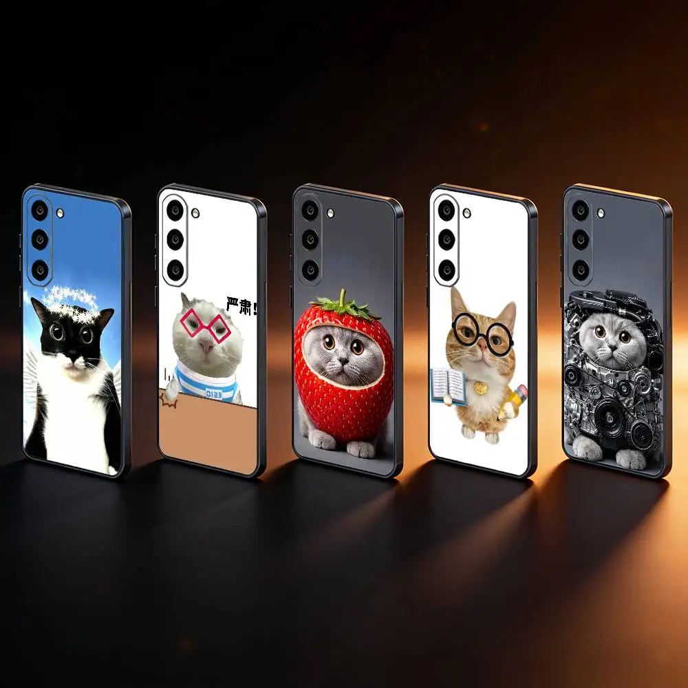 Cute Meowl Meme Kawaii   Phone Case For Samsung Galaxy A73,A72,A71,A70,A53,A52,A51,Others Soft Black Cover