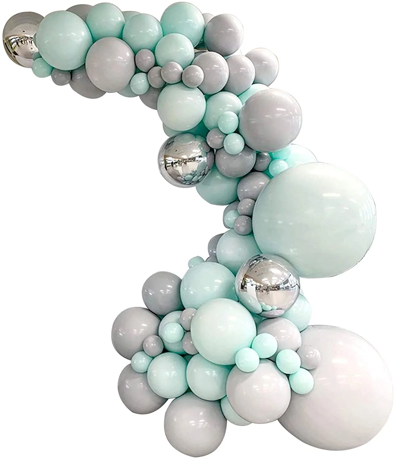 

159 шт. серый светло-зеленый комплект гирлянд из арки воздушных шаров-4D металлический серебряный шар для детского душа, дня рождения, выпускного, свадьбы