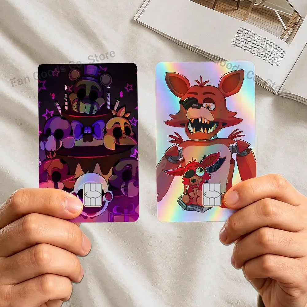 

W-FnafS Laser shimmer Name Card Sticker Decorate Bank Card Couple Student Study Supplies Decals Patch Documents Birthday Gift