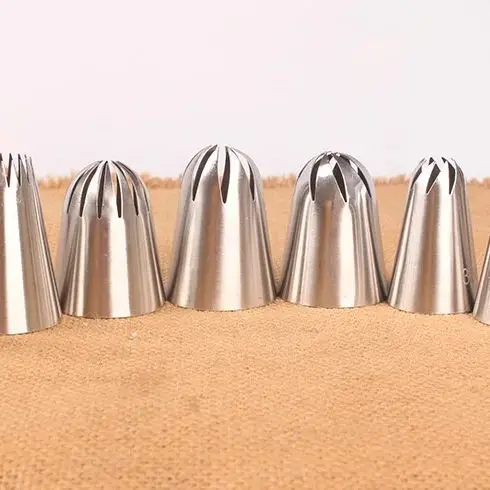 8pcs Large Metal Cookies Tip Sets  Cream Decoration Tips Set Pastry Tools Stainless Steel Piping Icing Nozzle Cupcake