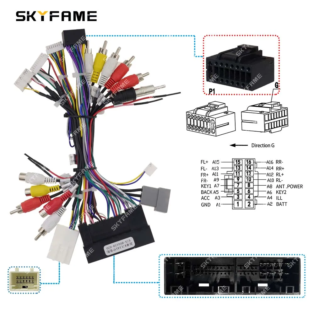 Simplesoft Car 16Pin Wiring Harness Adapter Canbus Box Android Radio Power Cable Decoder For Hyundai Azera HY-SS-04 RP1-HY-001