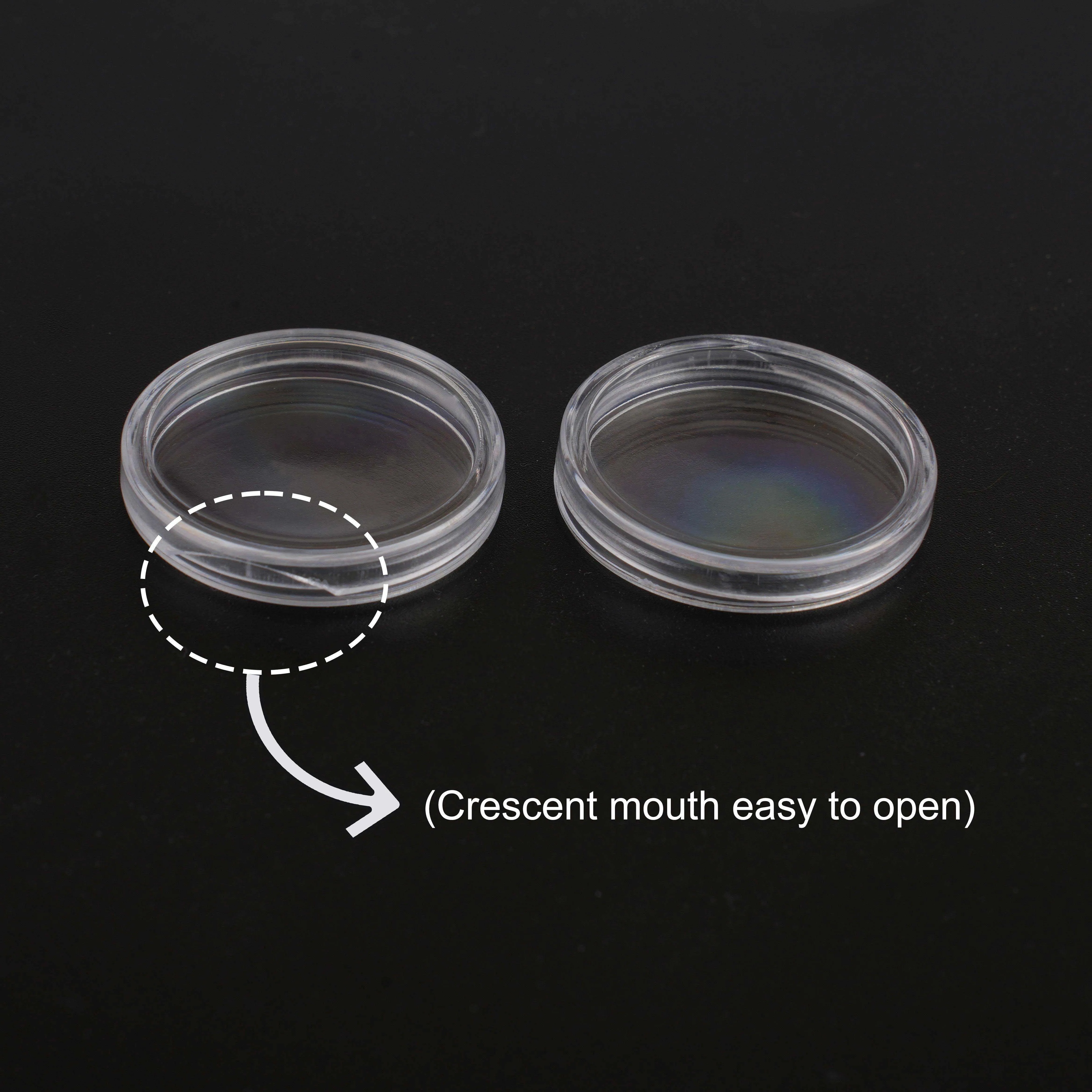 100pcs Clear Coin Capsules Compatible with 25mm Tokens Badges Lightweight Portable Storage Solution for Collectors