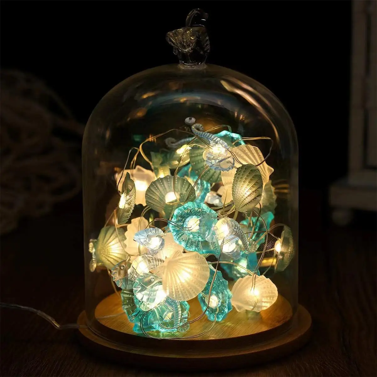 Ocean Theme Led String Light Holiday Lights Decorative For Home Party Star Battery Operated Diy Fairy For Birthday Mermaid White