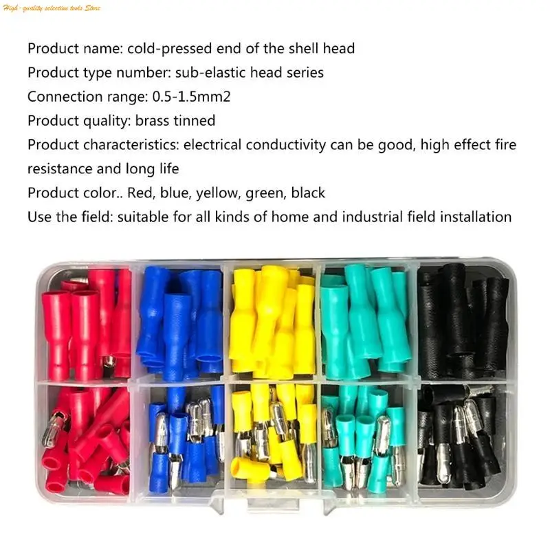 203F Quick and Convenient Wire with Pre Insulated Terminals Connectors (100 Piece Set)