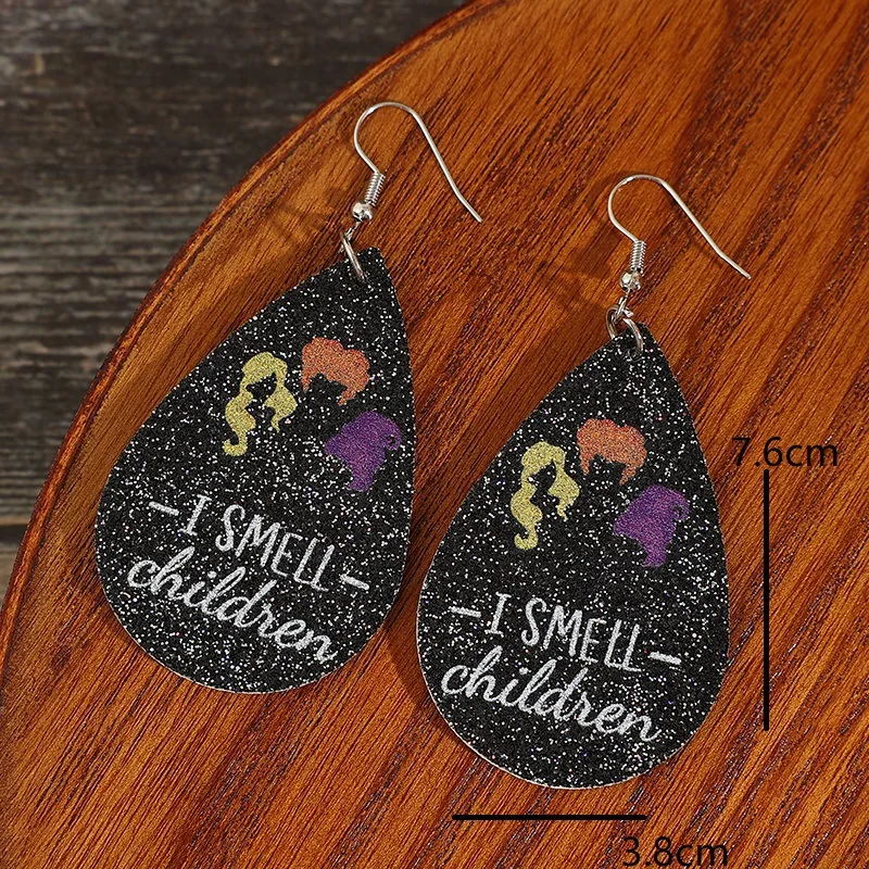 Retro festive women's double-sided water drop earrings