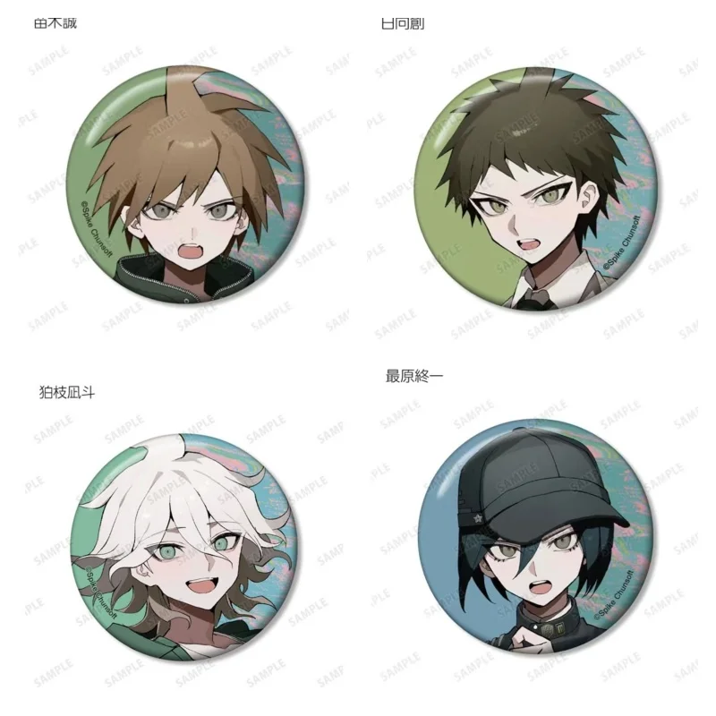 Danganronpa Anime Figures Saihara Shuichi Hinata Hajime Naegi Makoto Cosplay Metal Badge Brooch Decor Toy Pins Christmas Gift