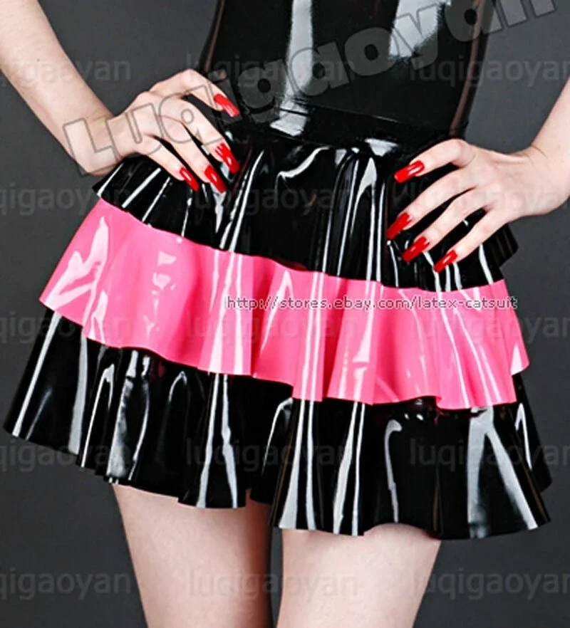 

100% Latex Rubber Gummi skirt 0.45mm Rock MiniRock Dress Mini Catsuit Ganzanzug Cosplay uniform Masquerade