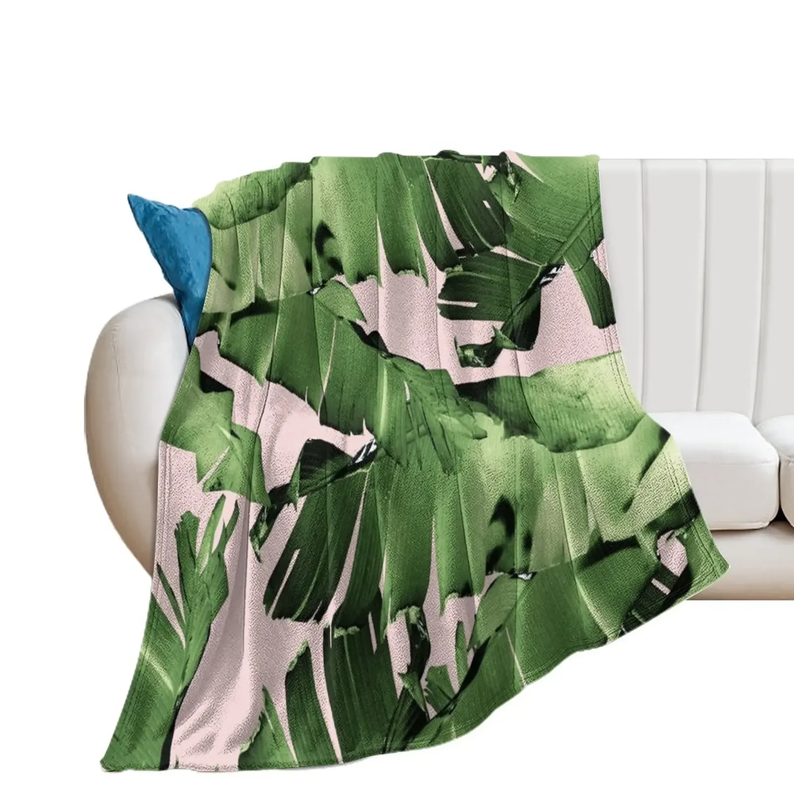 

Blush Banana Leaves Dream #8 #tropical #decor #art Throw Blanket Winter beds Sofas Thins Blankets