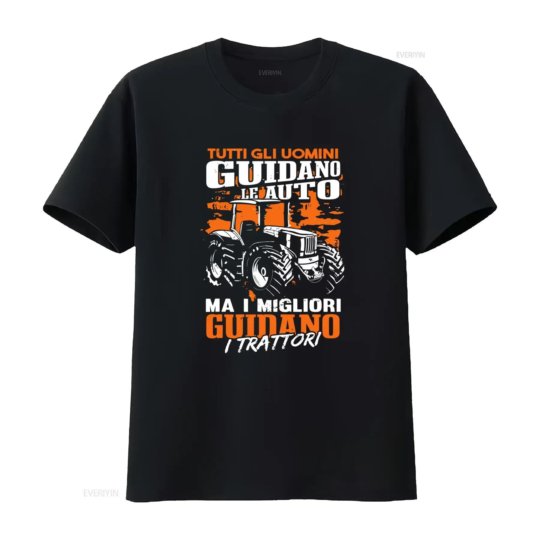 Maglietta divertente da contadino con trattoressa Design umoristico italiano lo slogan Guido Nero Arancione Girocollo vintage