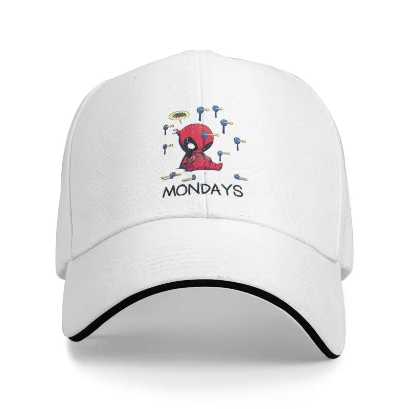 Custom Deadpool I Hate Mondays Baseball Cap for Men Women Adjustable Dad Hat Sun Protection