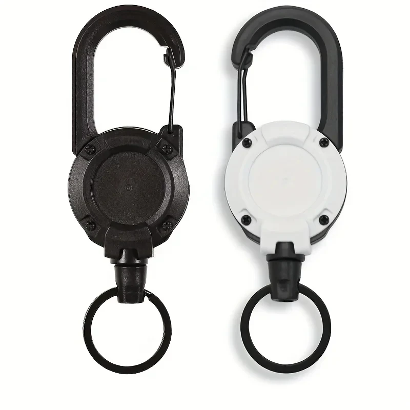 1/2PCS Extendable Retractable Holders Keychain Badge Reels Heavy Duty Clip With Carabiner Key Chain For Men Outdoor Bags