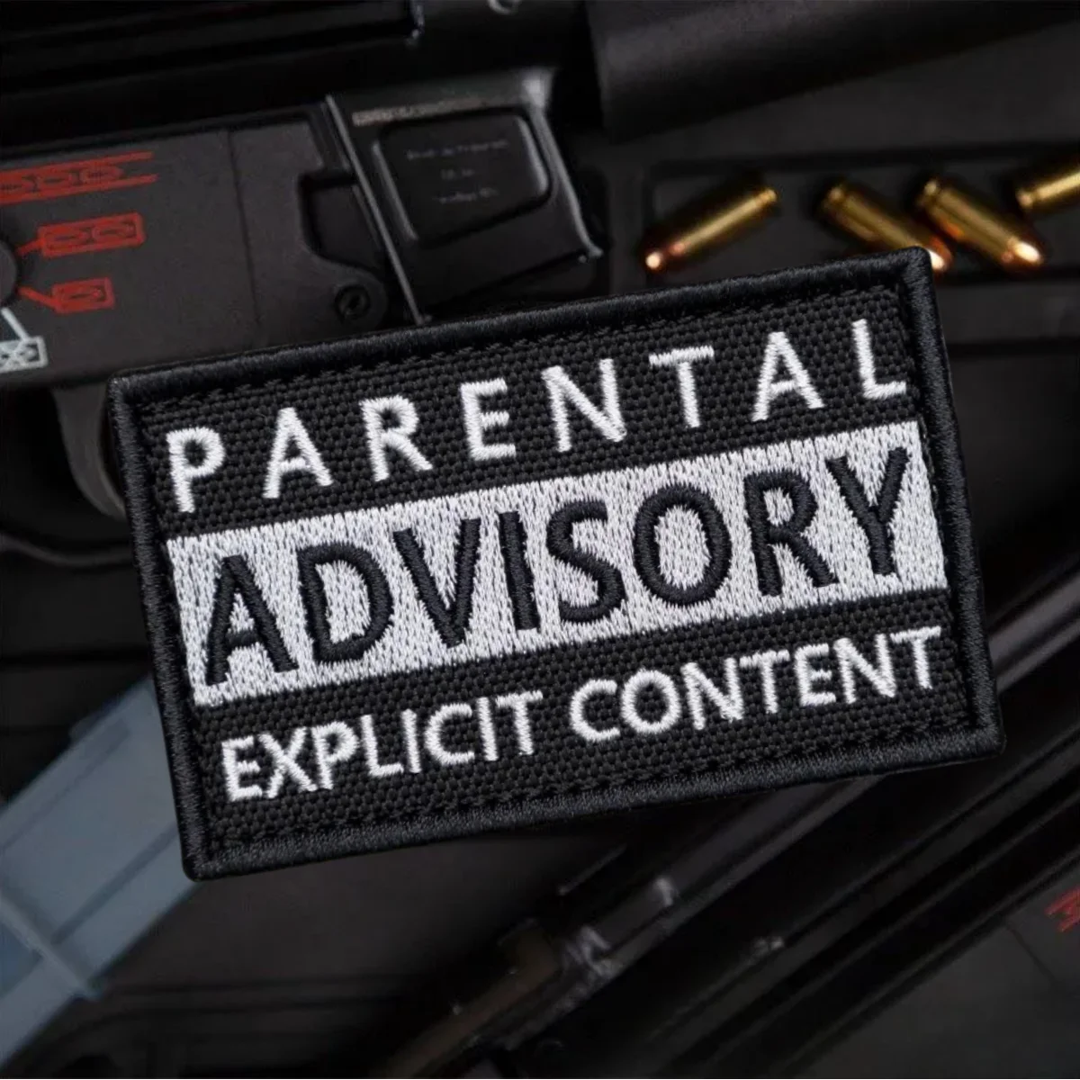 "Parental Advisory" Tactical Morale Embroidery Patch Hook&Loop Patch Military Army Badge Armband Backpack Vest Stickers - Image 2
