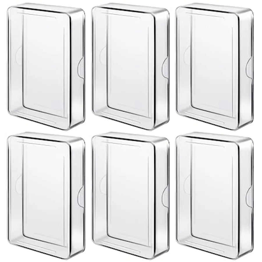 6 Pieces Clear Playing Card Boxes Playing Card Case Snaps Closed Card Holder Organizer Plastic Card Deck for Gaming Cards Busin