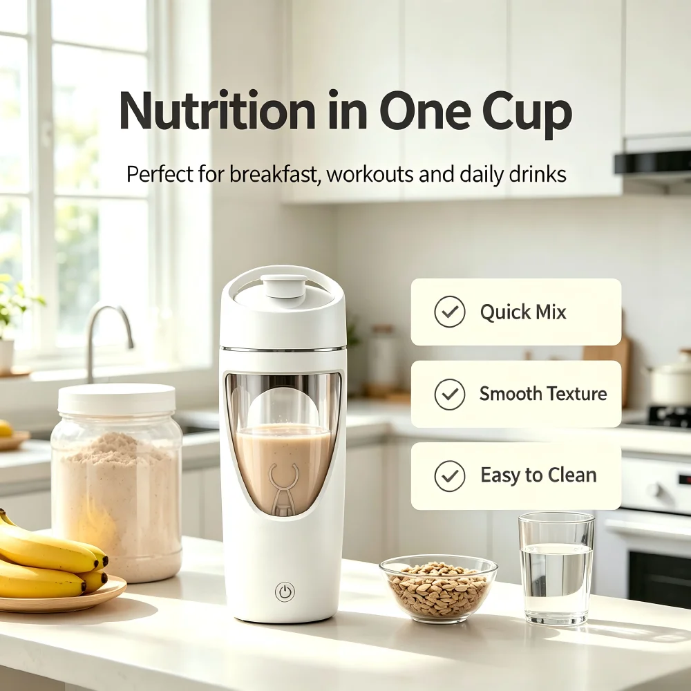 New electric automatic mixing cup, USB rechargeable 700ml large capacity sports portable protein powder shaking cup