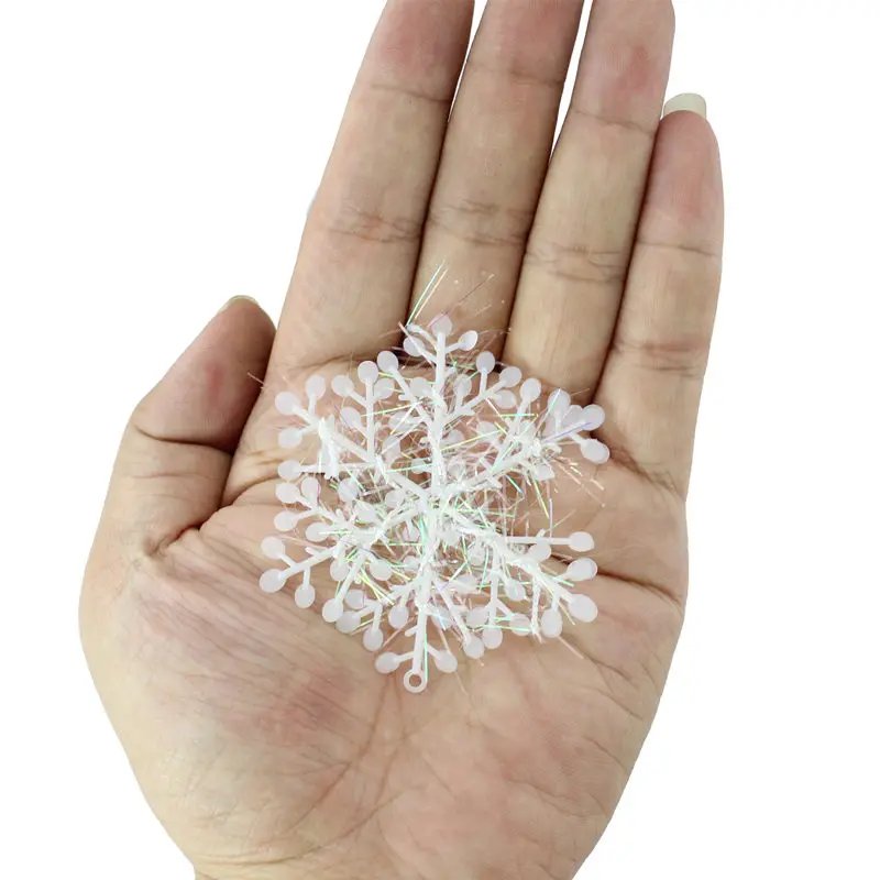 Christmas Snow Flakes White Snowflake Ornaments Holiday Chrismas Tree Decortion Festival Party Home Decor String