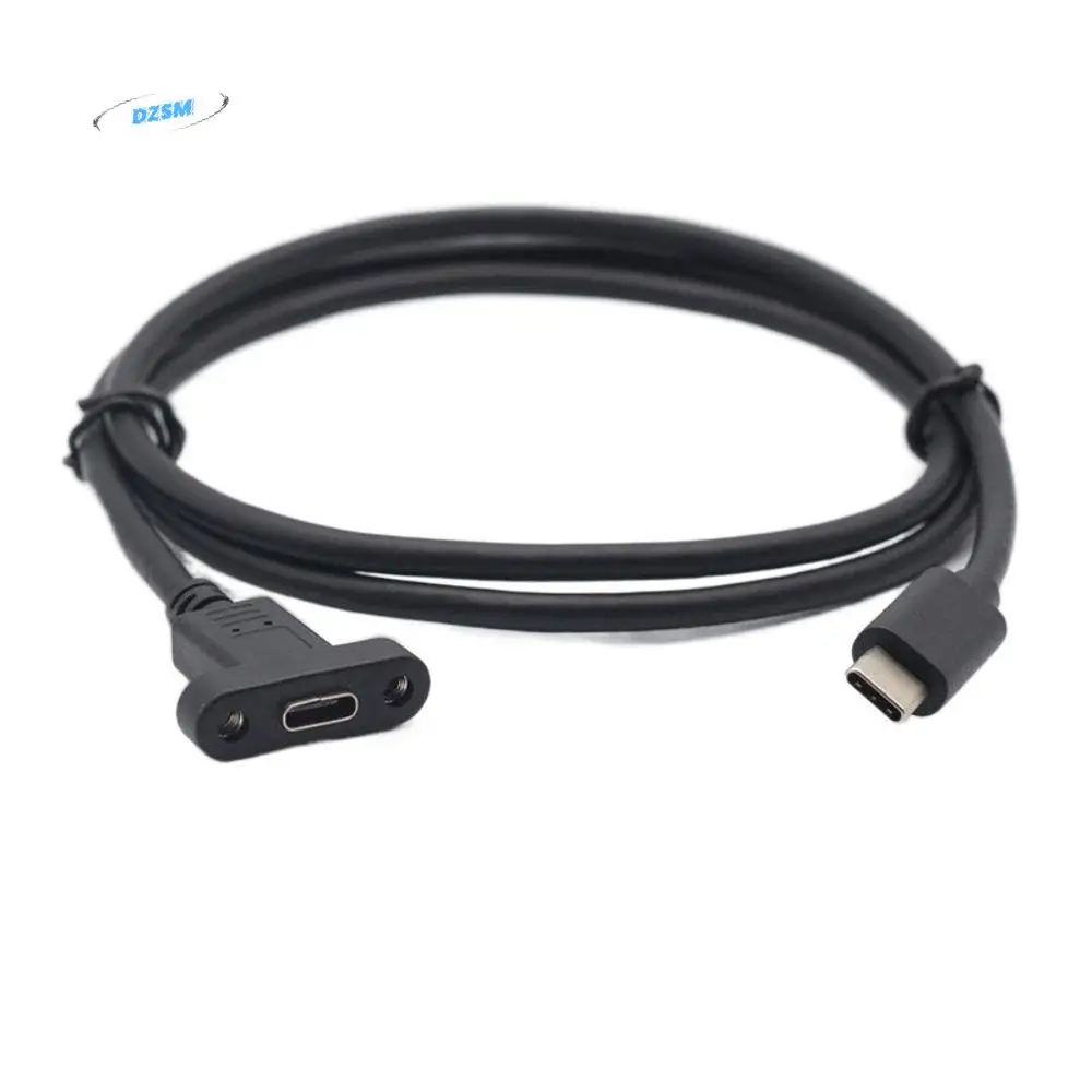 Line Panel Mount With Screw Hole Lock Connector Cable USB-C Extension Line USB-C Male To Female Cable Type C Extension Cable