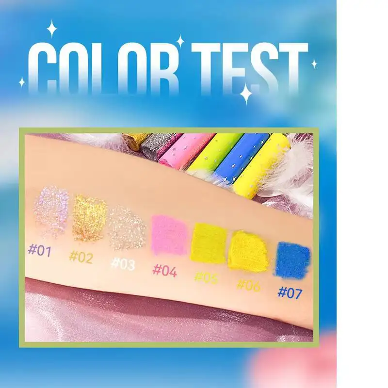 MLSMILE 7 Color Mascara Pearlescent Fine Flash Waterproof Non-Smudge Christmas Cos Spiral Eyelash Brush New