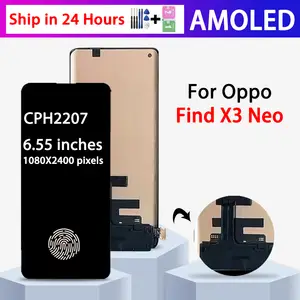 Bilashmart 6.55AMOLED X3Neo Display Screen OPPO Find X3 Neo CPH2207 LCD Display Touch Screen Digitizer Assembly Replacement