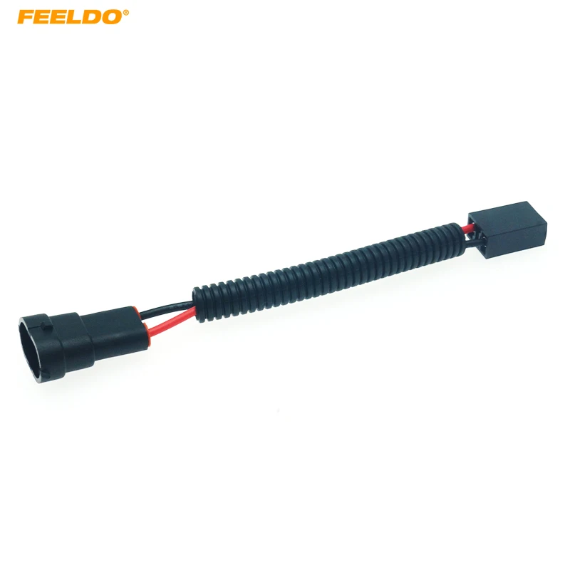 FEELDO 1Pc Auto Headlight Lamp Wiring Socket Adapter H8/H9/H11-11 To H7-21 Connector Plug Car Light Wire Cable