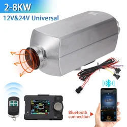 2-8KW 12V&24V Split Machine Bluetooth Parking Heater Remote Control Altitude Adjustment Air Heater for RV Trailer Camper Van