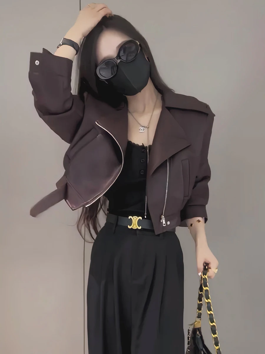 Jaet en cuir ort rétro américain pour femmes, ample et polyvalent, nouveau Sle, sensation haut de gamme, Streetwear, printemps automne