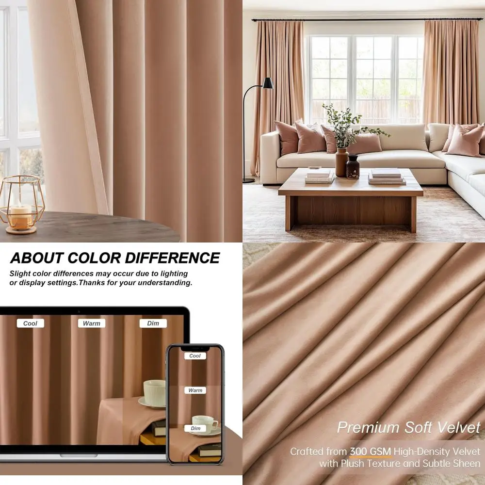 

96 бархатных изолированных штор — затемняющие бежево-коричневые, конфиденциальность, затемнение комнаты для гостиной, 2 панели