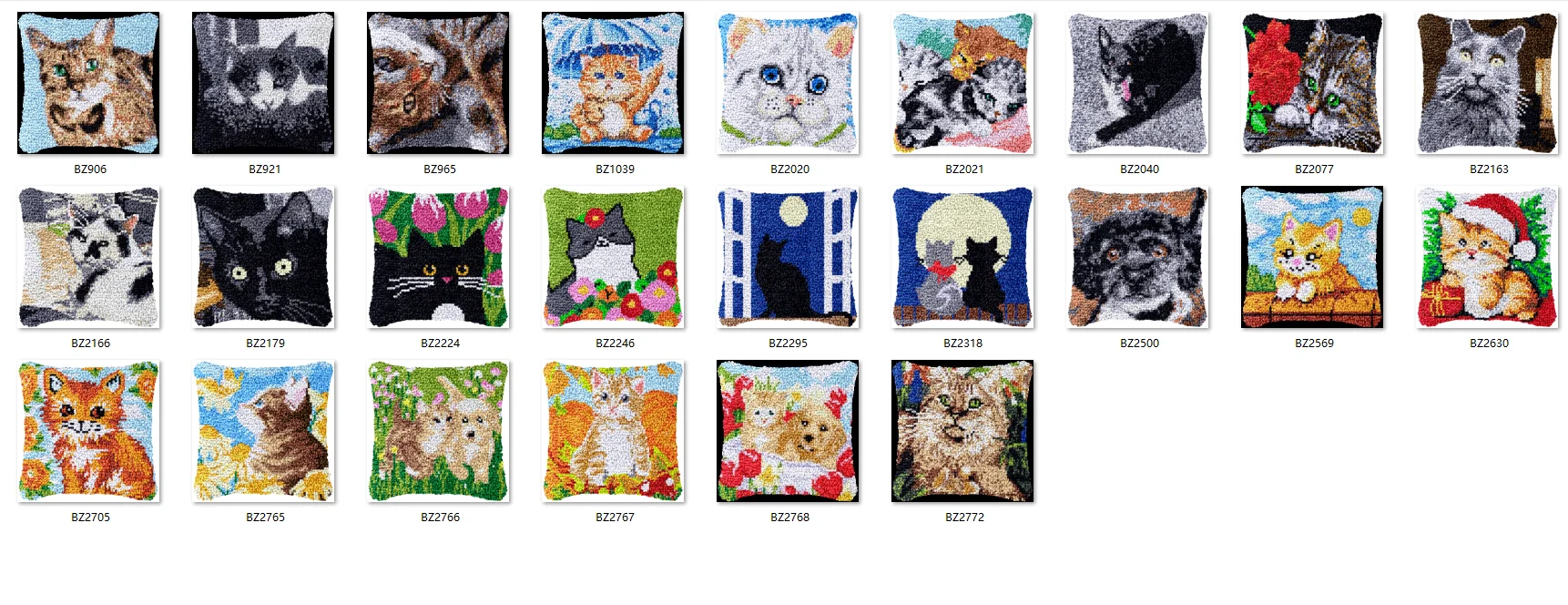 

Bee latch hook kit rug canvas Color handwerken knooppakket diy embroidery handmade Flowers 43-43CM Cat Family