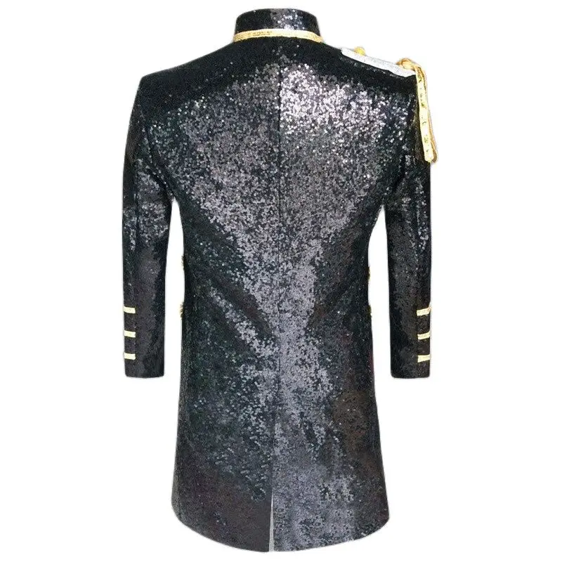 Palace attire performance attire, male host ceremonial, stage dress, nightclub bar chain military uniform (jacket)