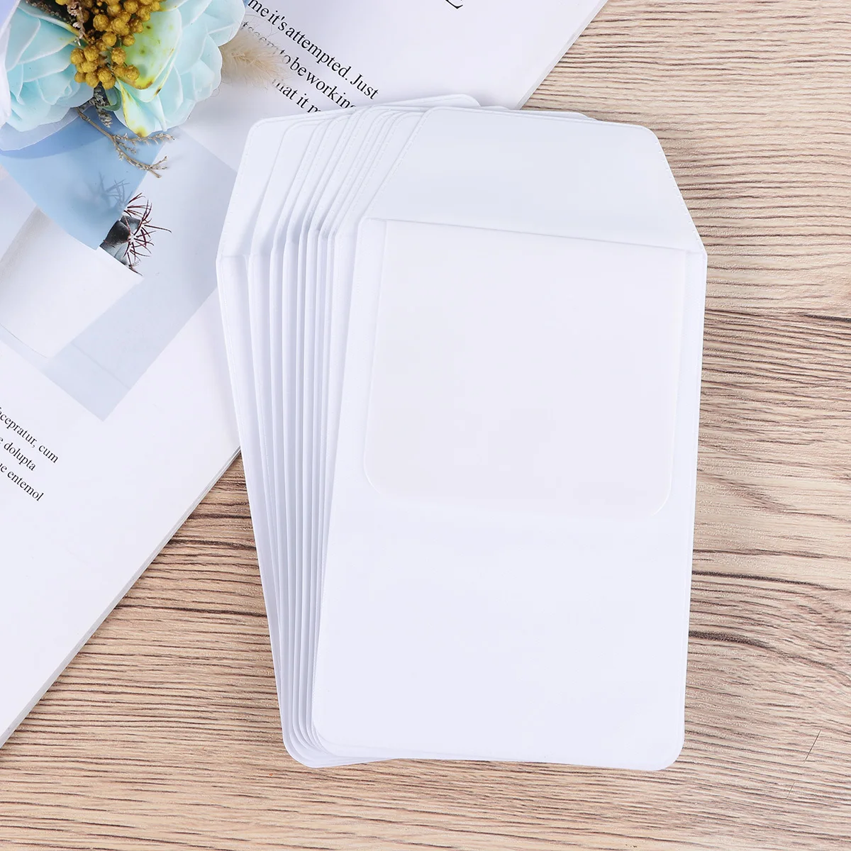 Protector de bolsillo para bolígrafos, bolsa de lápices de PVC a prueba de fugas, portalápices insertado, organizador de papelería Simple y elegante para tarjetas, 12 Uds.