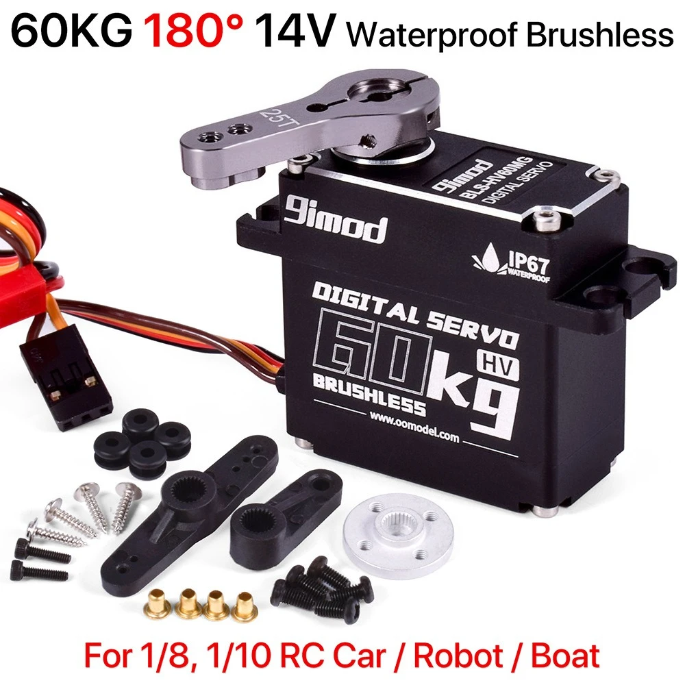 9imod 50/60/70KG 14V Servomotore digitale brushless interamente in metallo ad alta tensione impermeabile IP67 per 1/8 1/10 RC Car Robot Boat