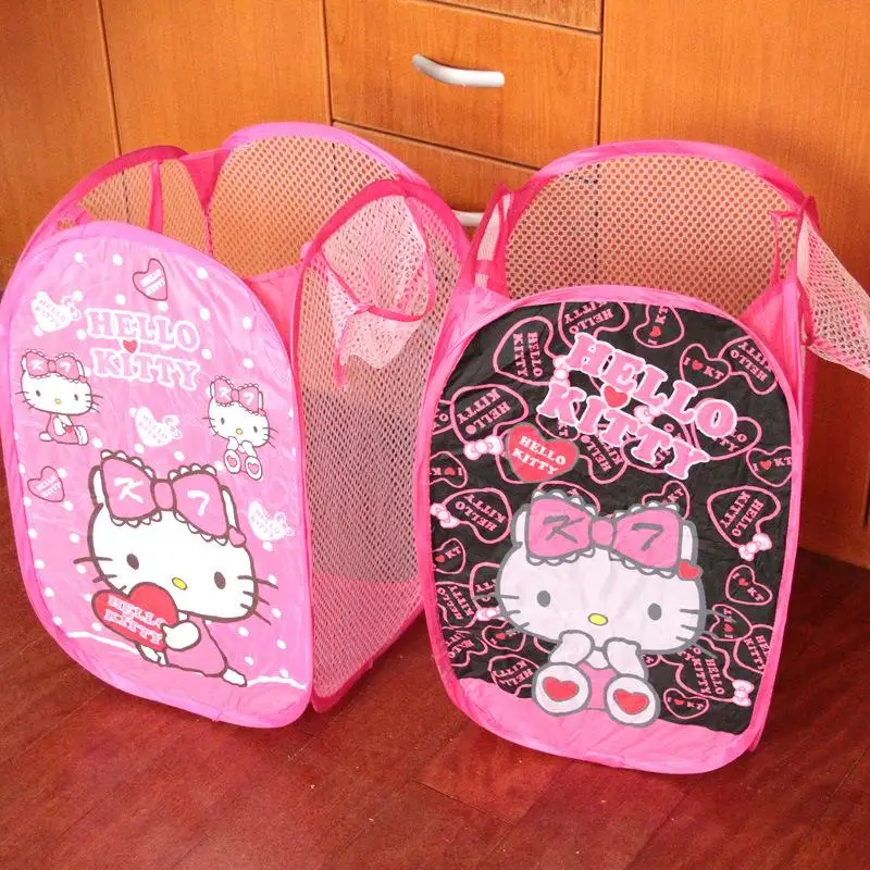 Sanrio Hello Kitty Kuromi Cartoon Dirty Clothes Basket pieghevole cesto della biancheria vestiti sporchi stoccaggio giocattolo secchio arredamento