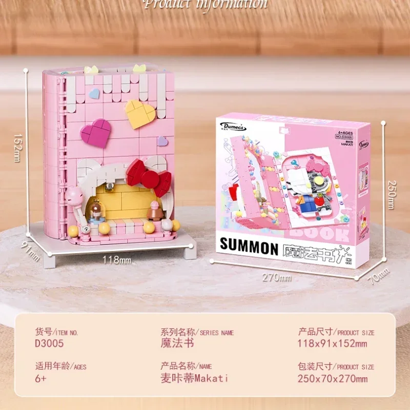 Sanrio HelloKitty Building Block Book Simulation PictureFrame Cute Puzzle Assembled Model DecorationToy Collection Girl Gift