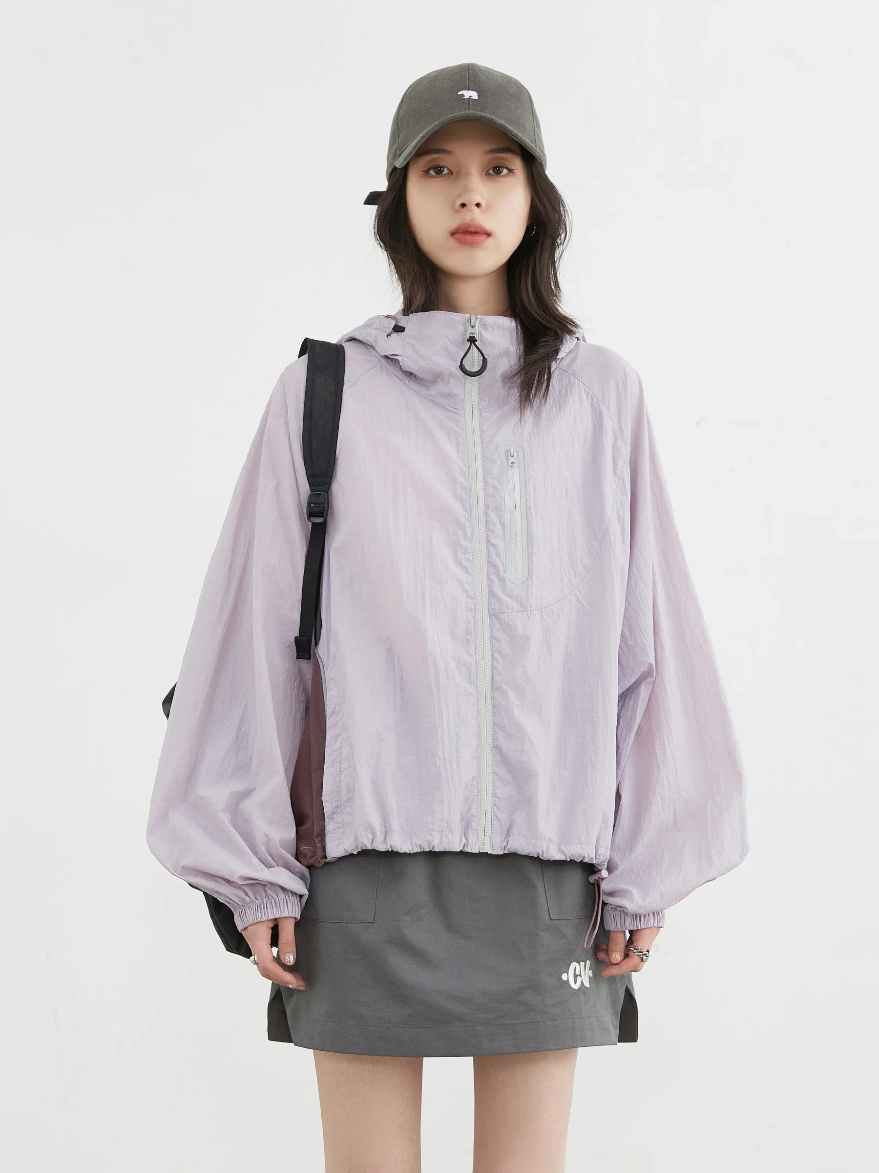 Chaquetas CHIC VEN para mujer, abrigo holgado informal con capucha y protección solar, chaqueta deportiva ligera para mujer, ropa para primavera y verano 2025