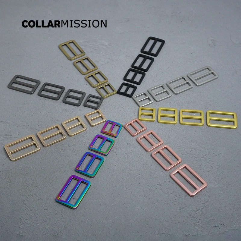 1PC Tri-Glide DIY Accessory High-Quality Plated Metal Buckle for 20mm Sewing Bag Belt Dog Cat Collar - 8 Color Options