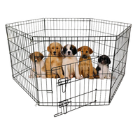 6 Panel Pet Dog Pen Puppy Playpen Foldable Rabbit Run Cat Duck Cage Fence Indoor/Outdoor