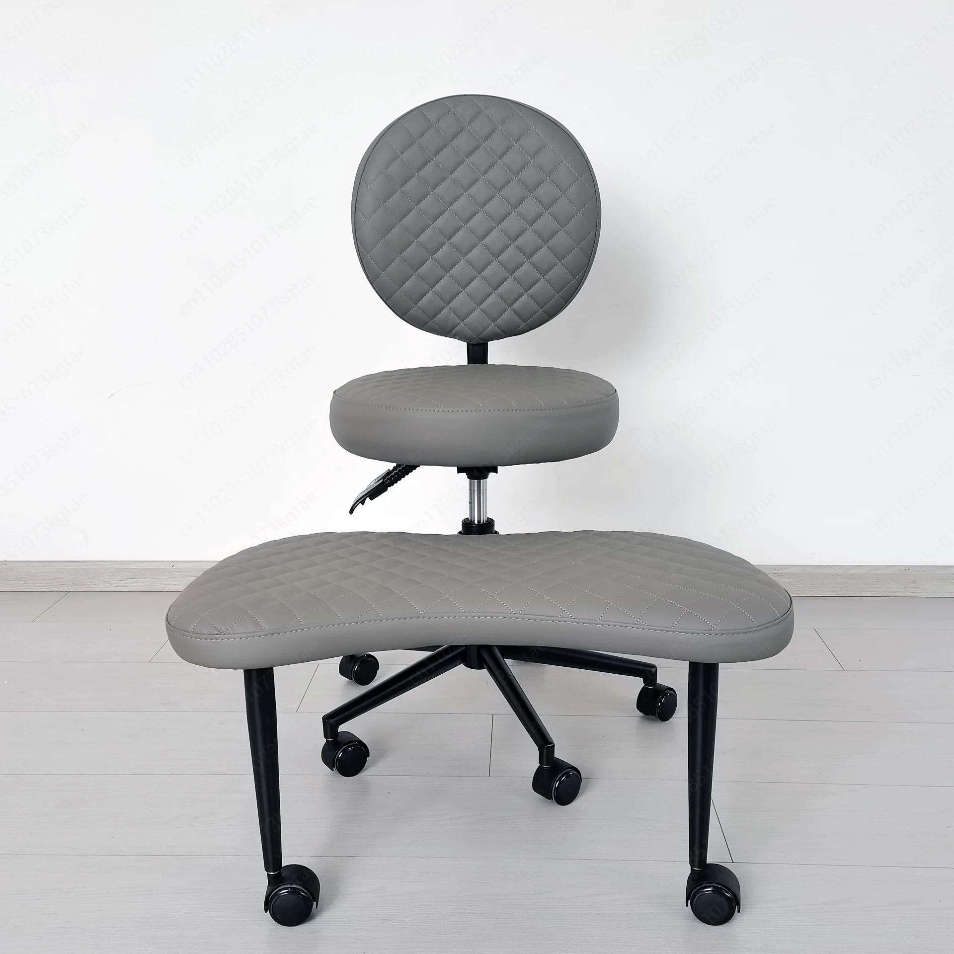 Ergonomic Cross-legged Meditation Chair with Backrest Monkey Stool and Foot Pedals for Forward or Backward Movement