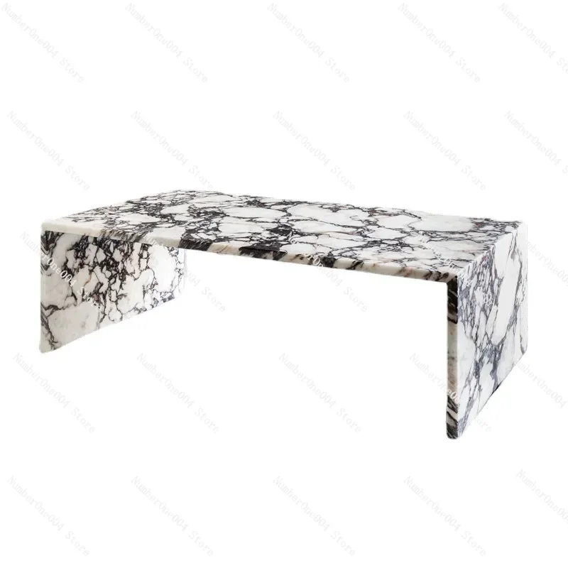 

Private Custom Contemporary Style Rectangle Stone Table Polished Calacatta Viola Modern Coffee Table for Living Room Furniture