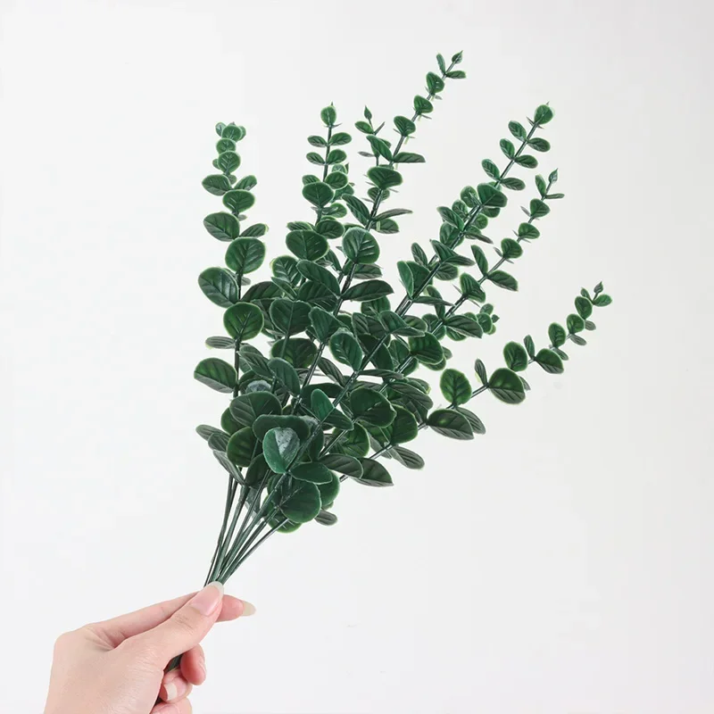 10 stks 38 cm Eucalyptus Stengels Kunstmatige Eucalyptus Bladeren voor Thuis Bloemen Boeket Middelpunt Bruiloft Decoratie Kerst Decor