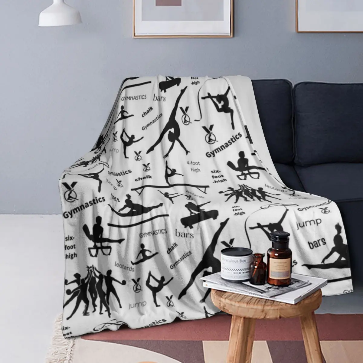 

Gymnastics Print Blankets Soft Warm Flannel Throw Blanket Bedding for Bed Living room Picnic Travel Home Sofa