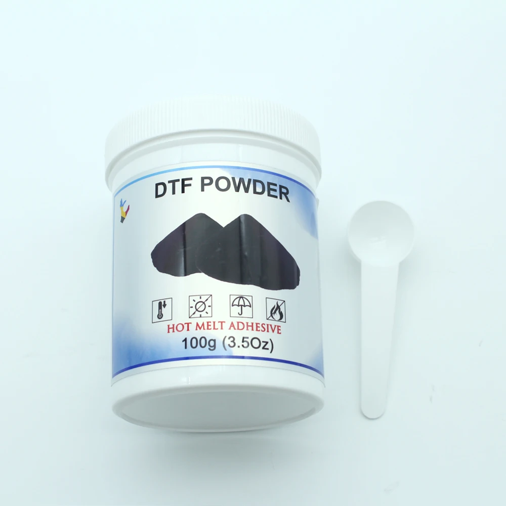 Black DTF Powder 100g / 200g /250g/ 500g For All DTF Printer on All Fabric Hot Melt  Transfer Adhesive Powder on Direct To Film