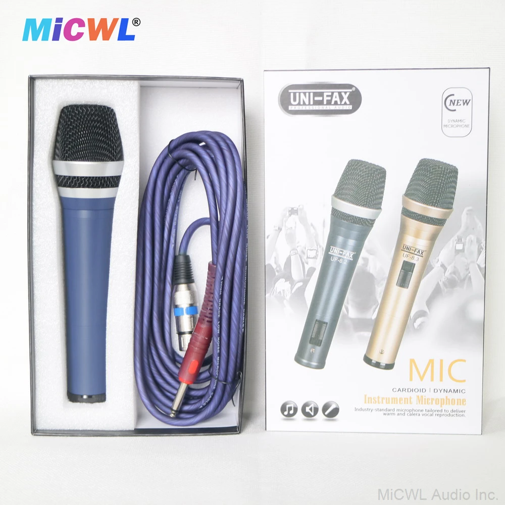 Blauwe C8.2 Bedrade Dynamische Vocale Microfoon Podium Sing Vocal Dj Karaoke Instrument Interview Xlr 3pin Sterke Kabel Micwl C82