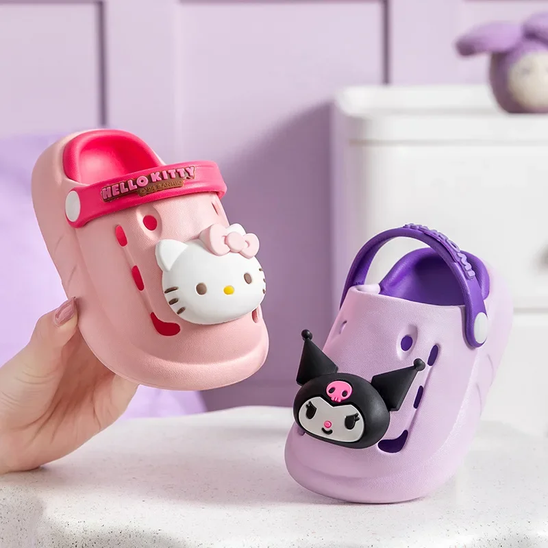 2024 Sanrio bambini scarpe da giardino ragazzi ragazze simpatico cartone animato stampa sandalo estate foro pantofola bambini scarpe da spiaggia