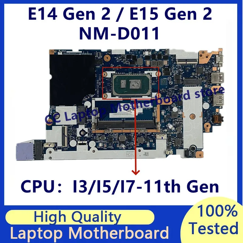 Placa base de NM-D011 para Lenovo Thinkpad E14 Gen 2/E15 Gen 2, placa base para ordenador portátil con CPU I3/I5/I7-11th Gen, 100% funcionando bien