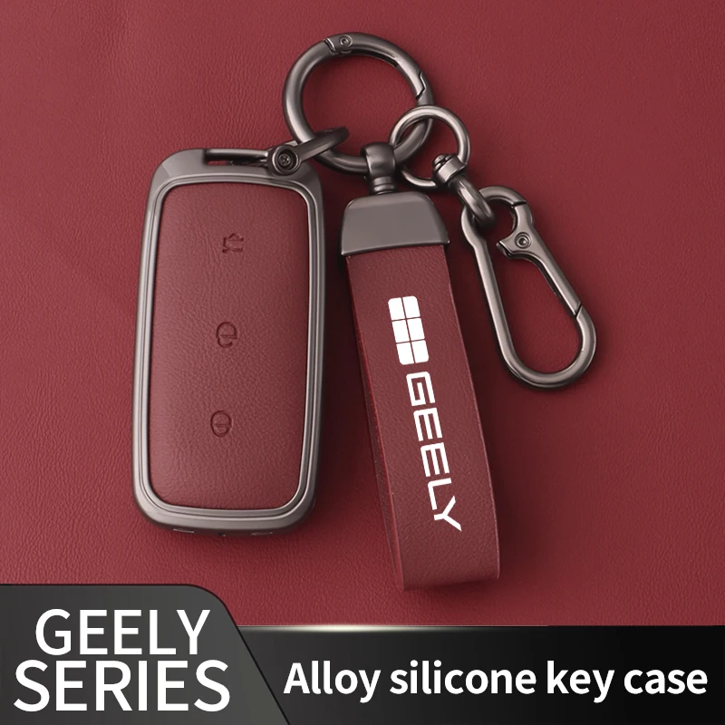 

Suitable for Geely Galaxy L6 L7 E8 E5 Xingyao 8 Car Key Pack Zinc Alloy Leather High-end Car Key Chain Case Auto Accessories