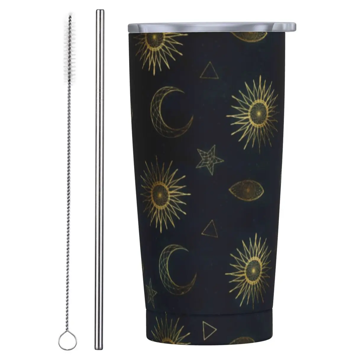 

Волшебный символ, стакан из нержавеющей стали, Золотая Луна, Солнце, звезды, путешественники, термочашки, большие автомобильные кружки, бутылка для горячих напитков, воды