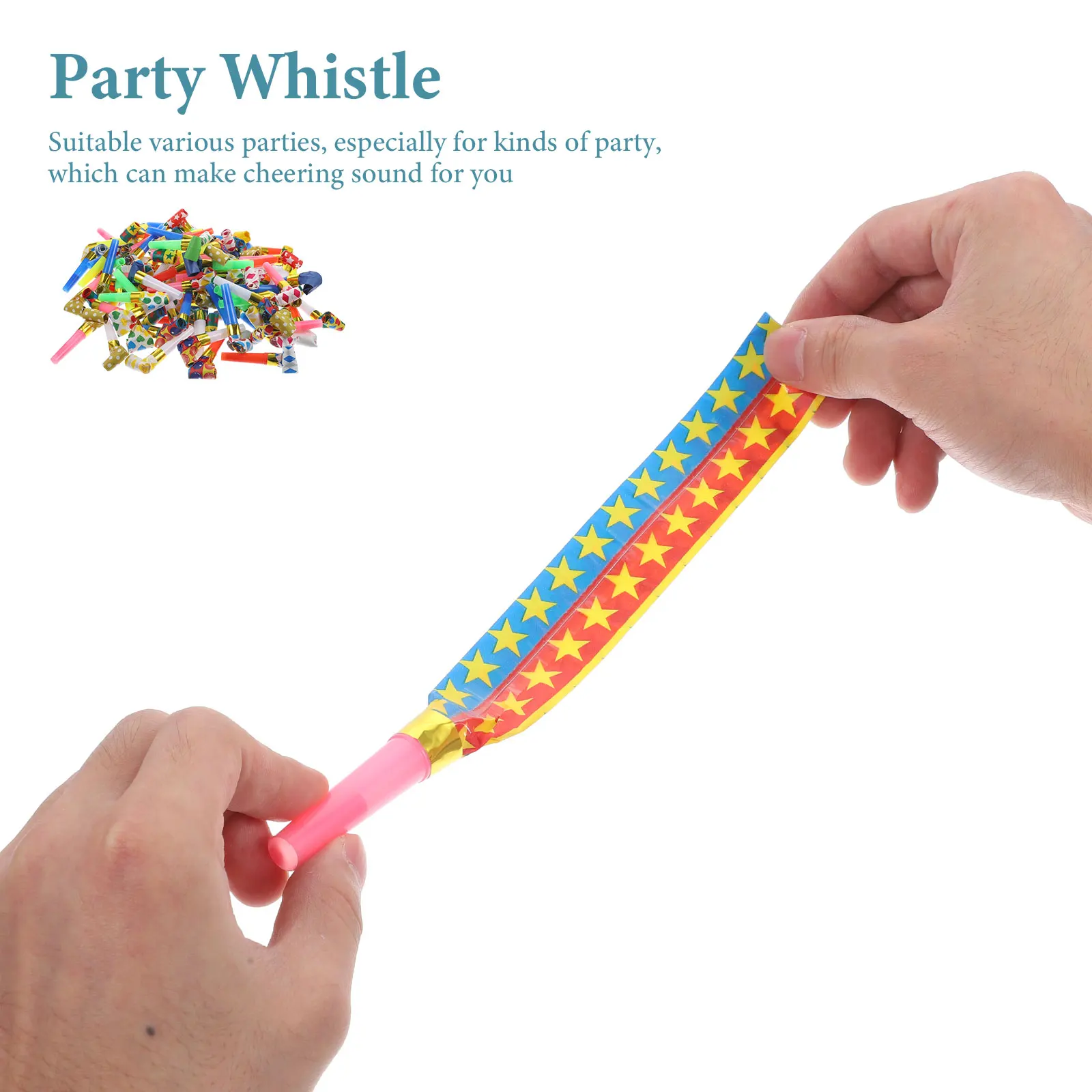 

100pcs Party Blowers Noisemakers Plastic Blowout Birthday Party Favors Cheer Props Festival Horns Whistles For Adults Funny
